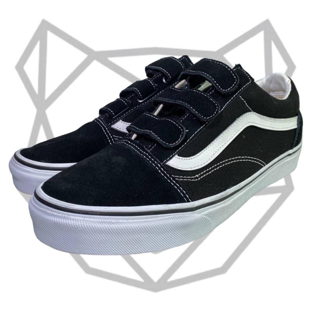 Vans OLD SKOOL Velcro, Fesyen Pria, Sepatu Sneakers di Carousell