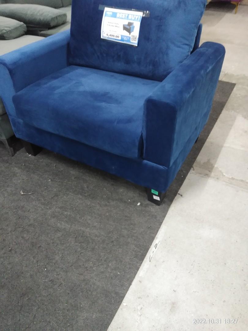 Velvet sofa 1seater blue Mode of payment Cash Gcash Card BDO, Metrobank,BPI Pick up/dilivery via