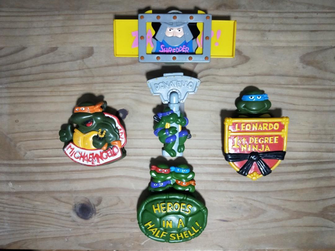 Vintage 1989 Burger King Teenage Mutant Ninja Turtles Toys (Set of 5