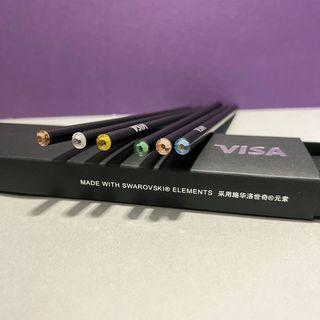 Visa 施華洛世奇 鉛筆 Made with Swarovski elements 一盒六支