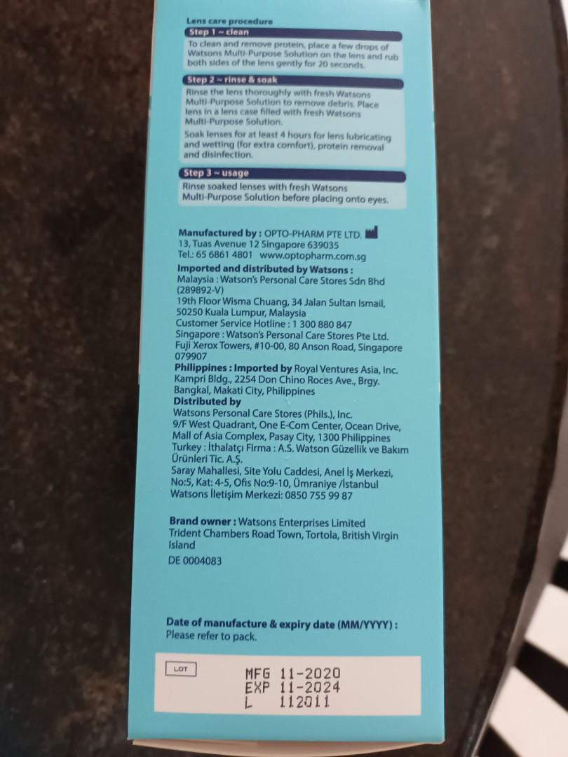 Watsons Contact Lens Solution, Beauty & Personal Care, Vision Care on