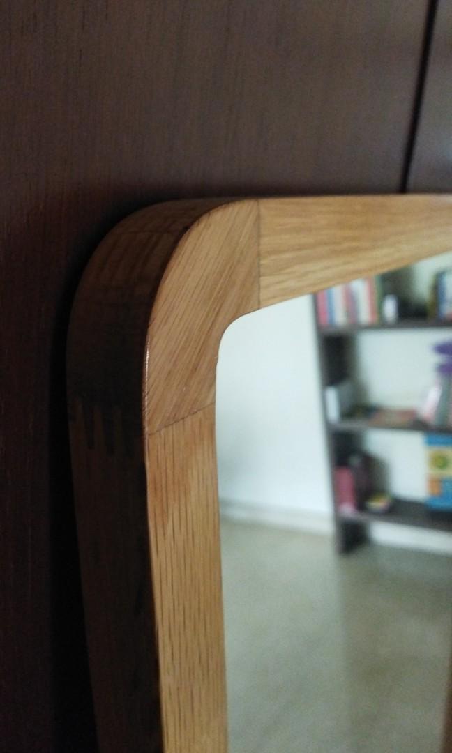 Wood frame free standing full length wall mirror, Furniture & Home