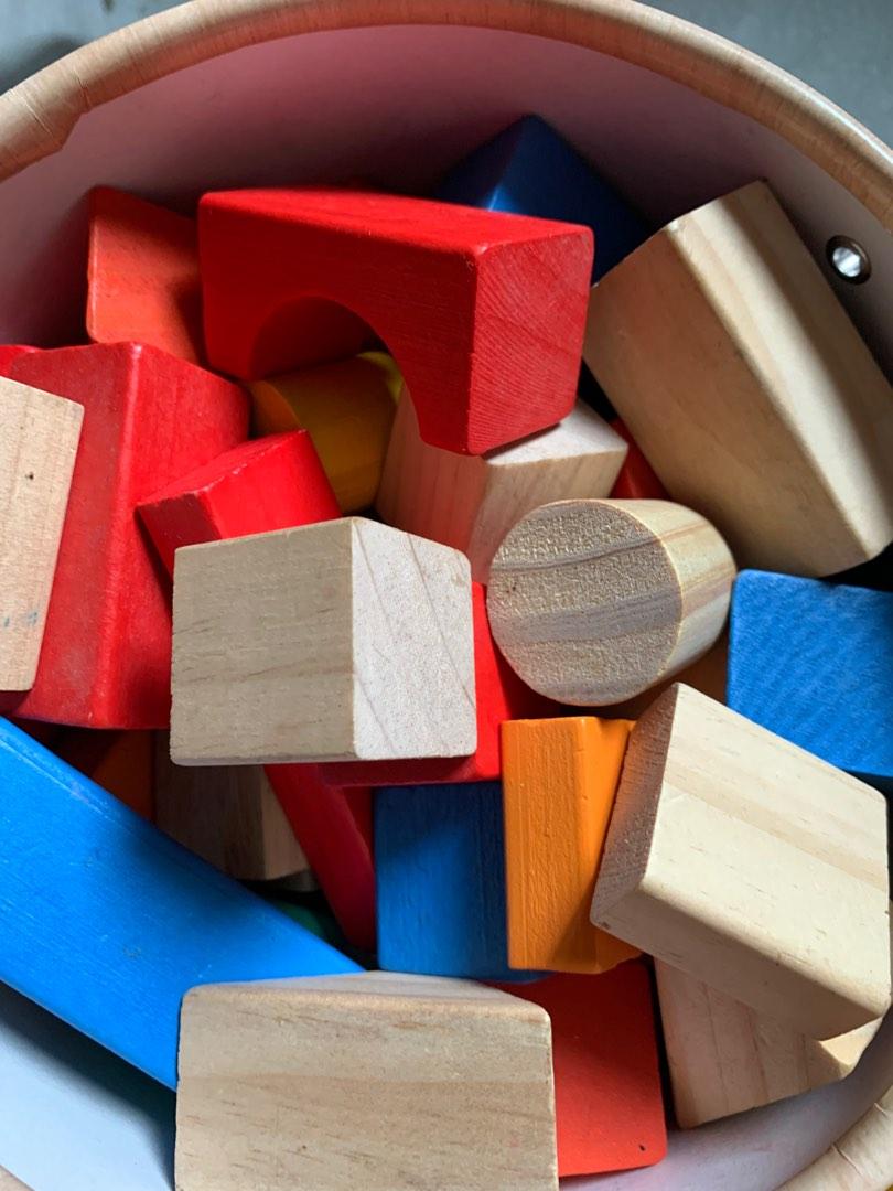 Wooden Blocks With Shape Sorting Lid, Babies & Kids, Infant Playtime on