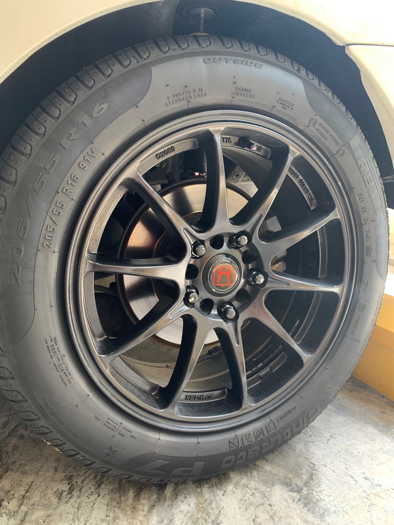 Work Emotion replica rims and tyres 205/55/16, Car Accessories, Tyres