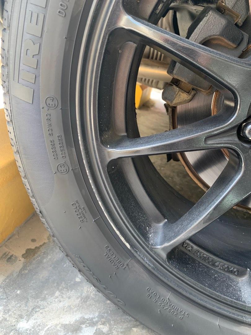 Work Emotion replica rims and tyres 205/55/16, Car Accessories, Tyres