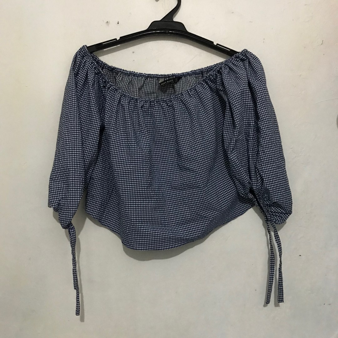 Zara Basic Sabrina Crop Top Like new, Women's Fashion, Women's Clothes