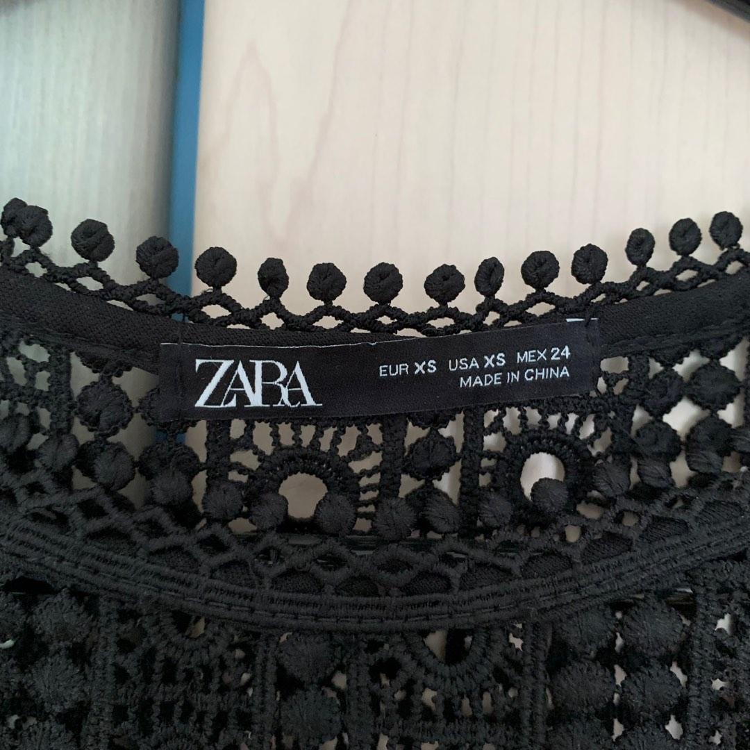 Zara black crochet top store