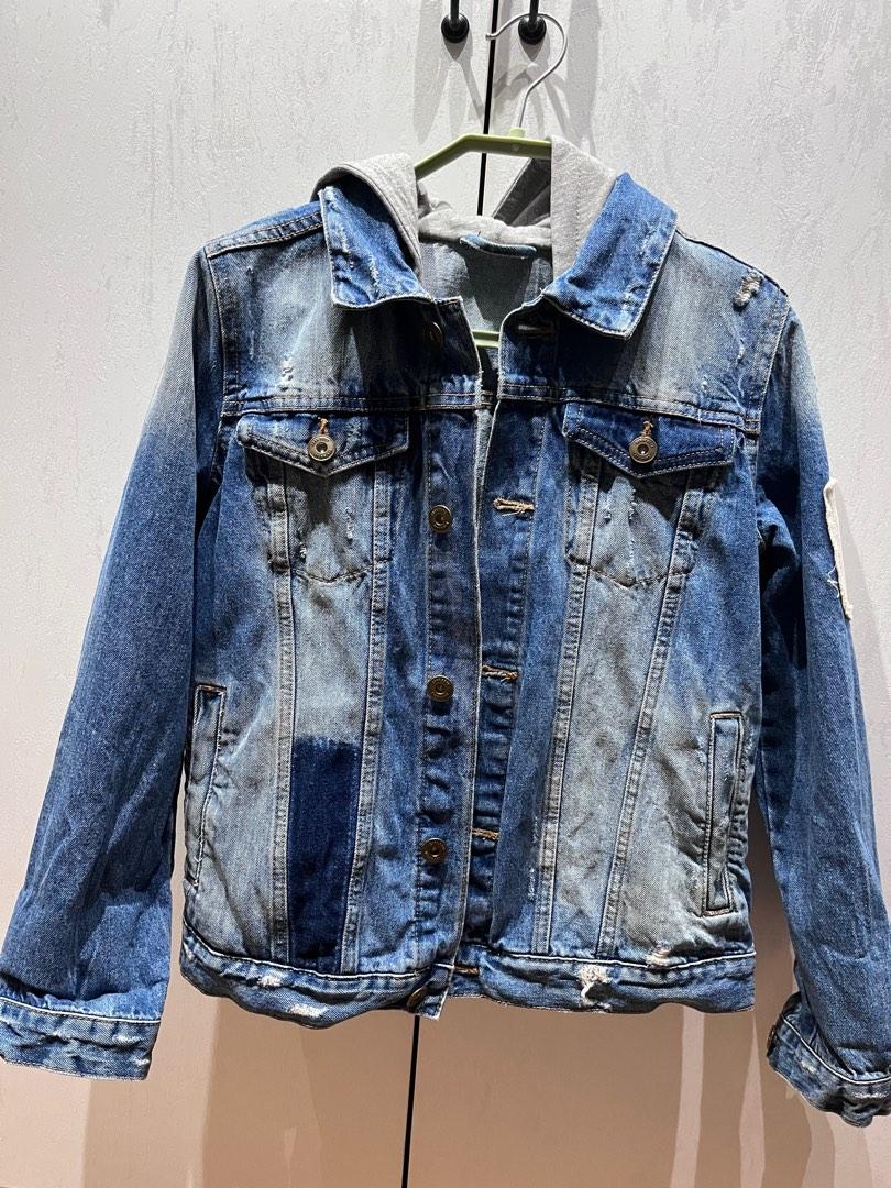 Hooded denim jacket on sale zara