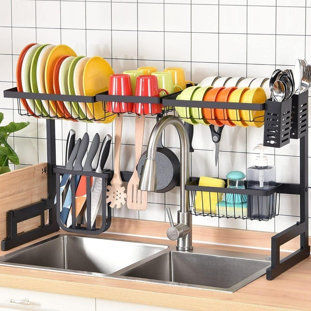 [1217] kingrack Dish Drainer,Over Sink Dish Drying Rack,Large Capacity ...