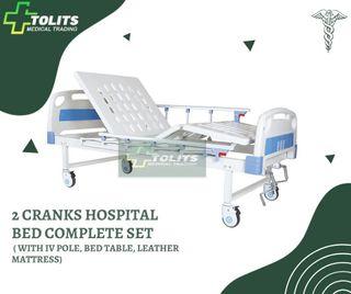 2 Cranks Hospital Bed (Complete Accessories)