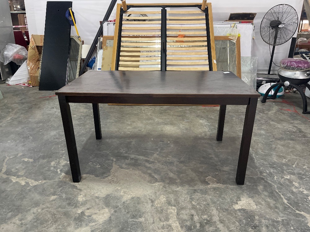 6 Seater Wooden Dining Table Dark Walnut Colour / Meja Makan Kayu 6 ...