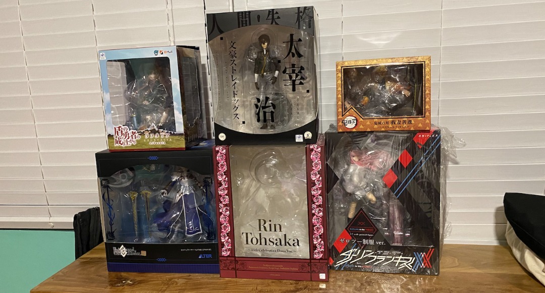 Anime Scale Figures Dazai Osamu, Rin Tohsaka, Raphtalia, Zenitsu