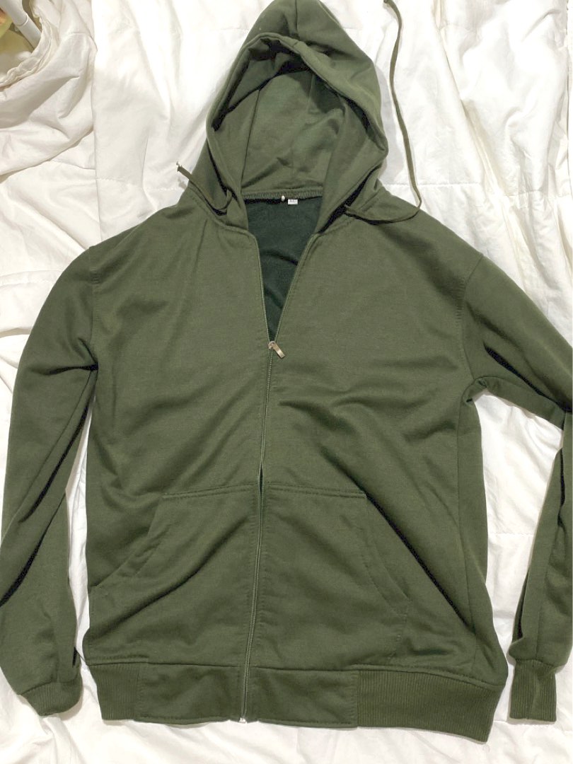 army/olive oversized green zip up jacket acubi fashion, Women's Fashion ...