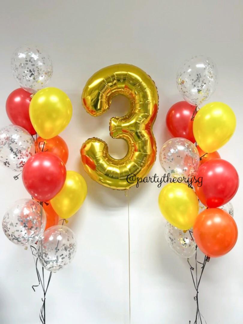 Birthday Party Helium Balloons Decoration Singapore, Hobbies & Toys