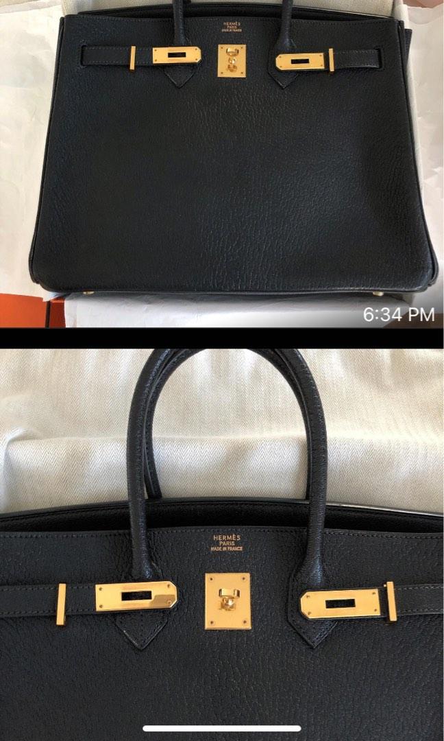 Hermes Birkin 35 Noir Black Chevre Mysore Gold Hardware #F - Vendome Monte  Carlo