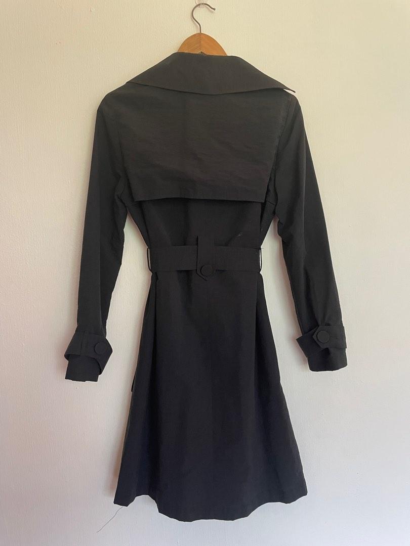 Full length black new arrivals trench coat