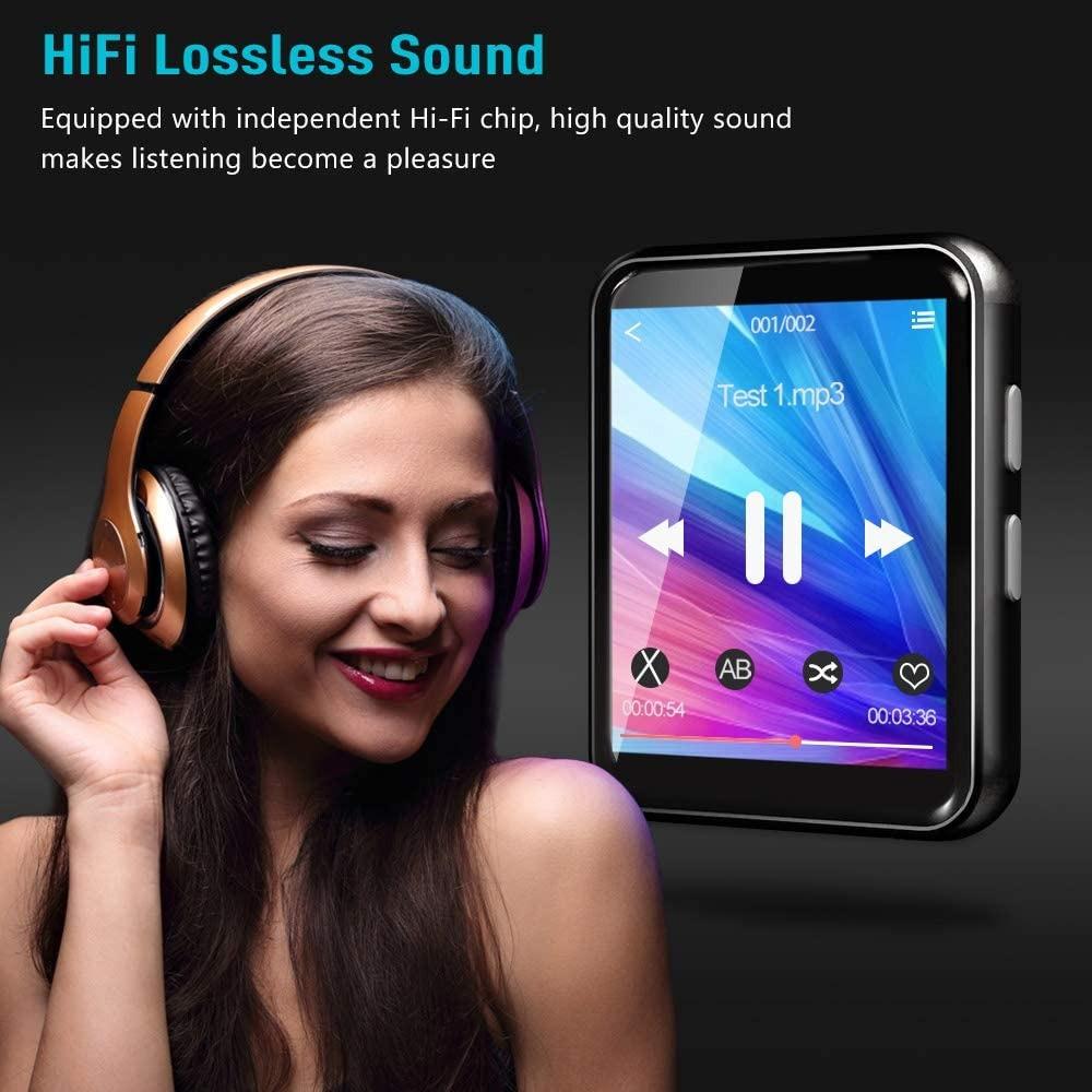Bluetooth MP3 Player, 16GB 5.0 Music Player with Extendable Storage