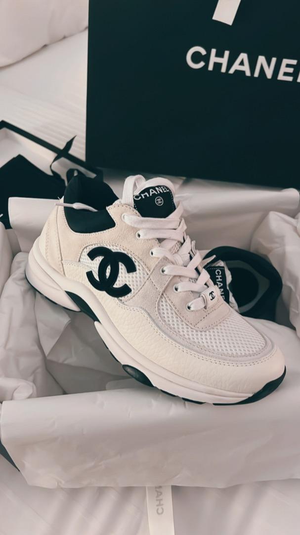 BNIB Chanel Black White Sneakers Size 38