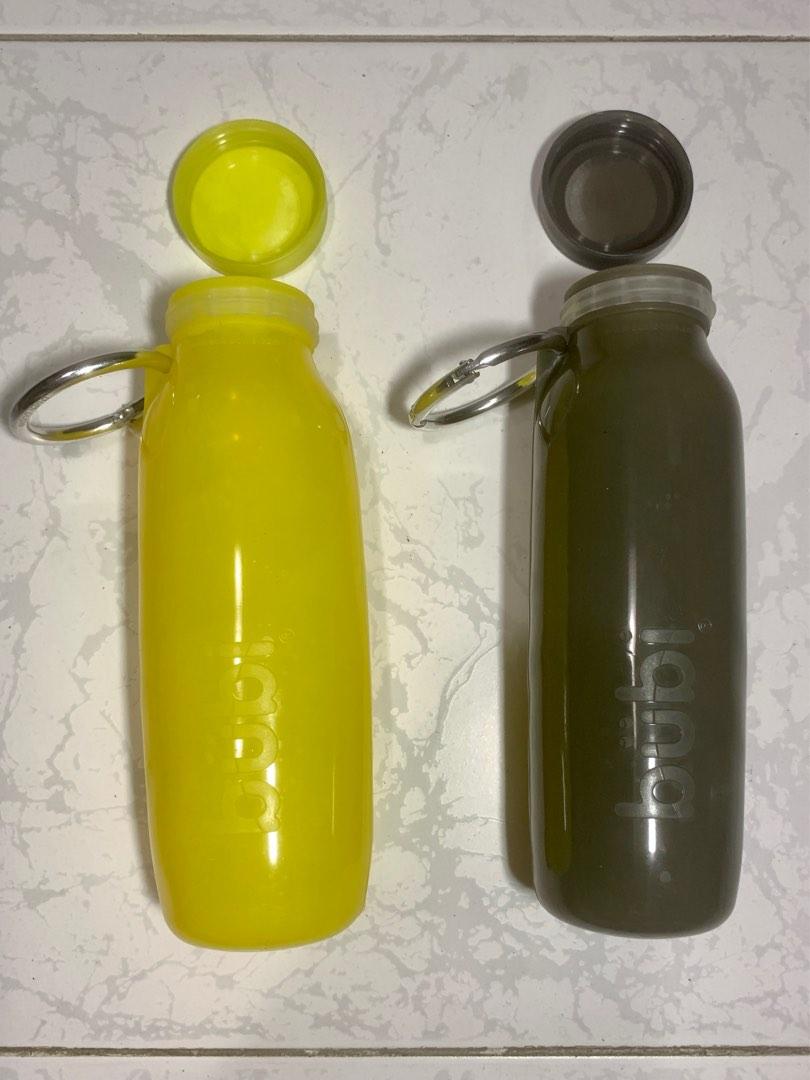 Bubi Gray Collapsible Water Bottle, 22 oz, (Category: Water Bottles & Tumblers) located in Paranaque City. Submitted by vcorendain (Listing ID 1188707953, Image 2). Description: - Silicon, rollable/collapsible water bottle - 1 gray, 1 yellow - Price: P650 each (SRP: P1,350) - Payment: BPI/Gcash only - Pickup/Shipping: c/o buyer - RFS: decluttering.
