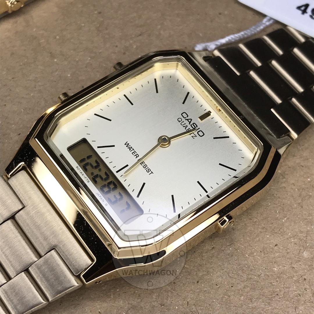 Casio aq hotsell 230 black gold