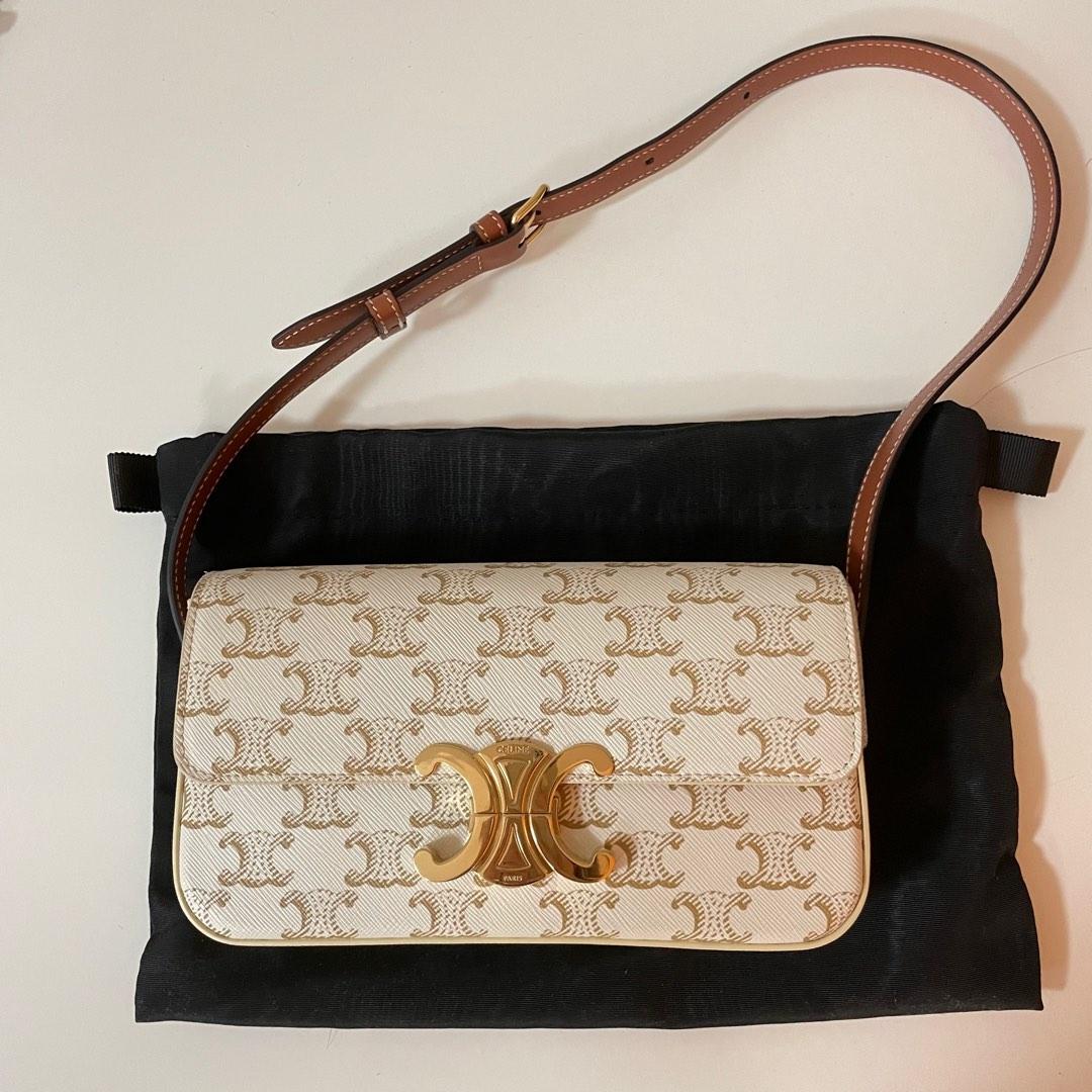 Celine SMALL BUCKET IN TRIOMPHE CANVAS AND CALFSKIN WHITE, Luxury, Bags &  Wallets on Carousell