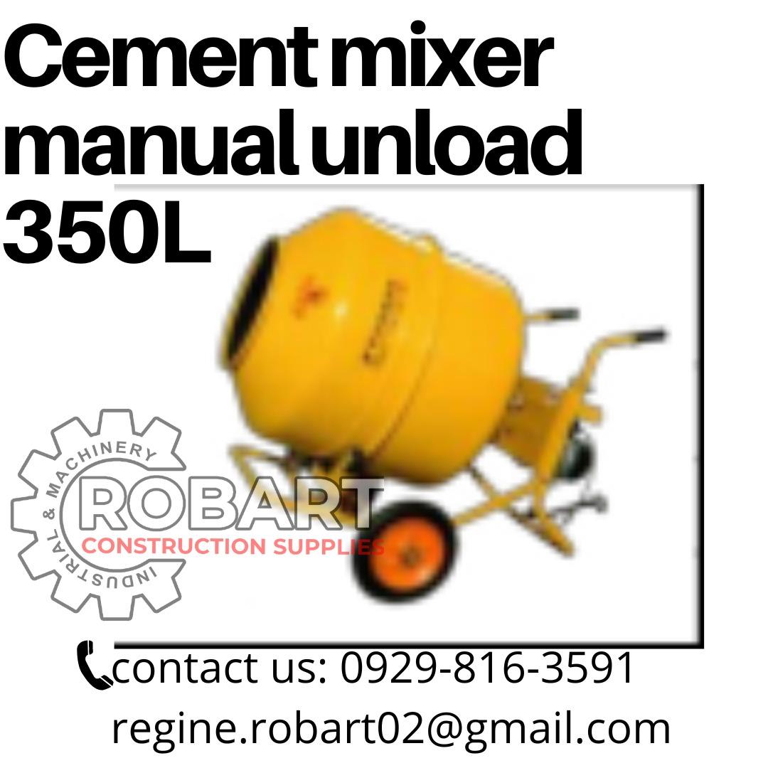 Cement mixer manual unload 350L, Commercial & Industrial, Construction