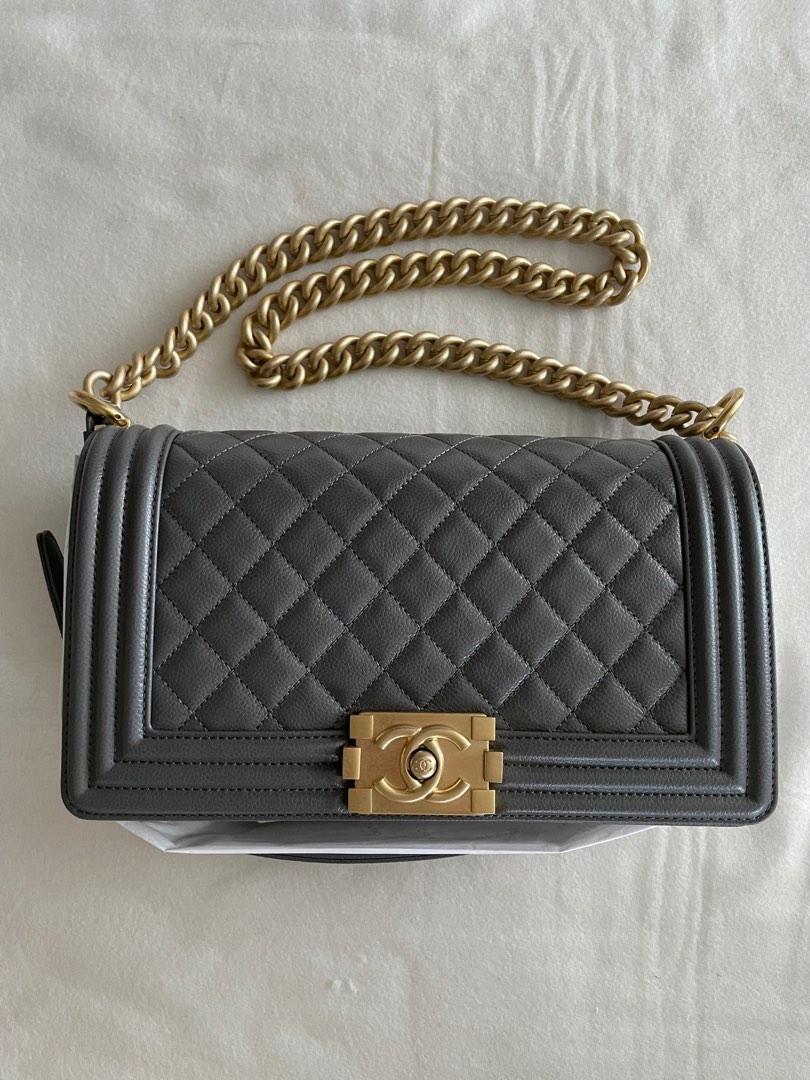 Chanel Boy Grey Caviar 2022, Women'S Fashion, Bags & Wallets, Shoulder Bags  On Carousell