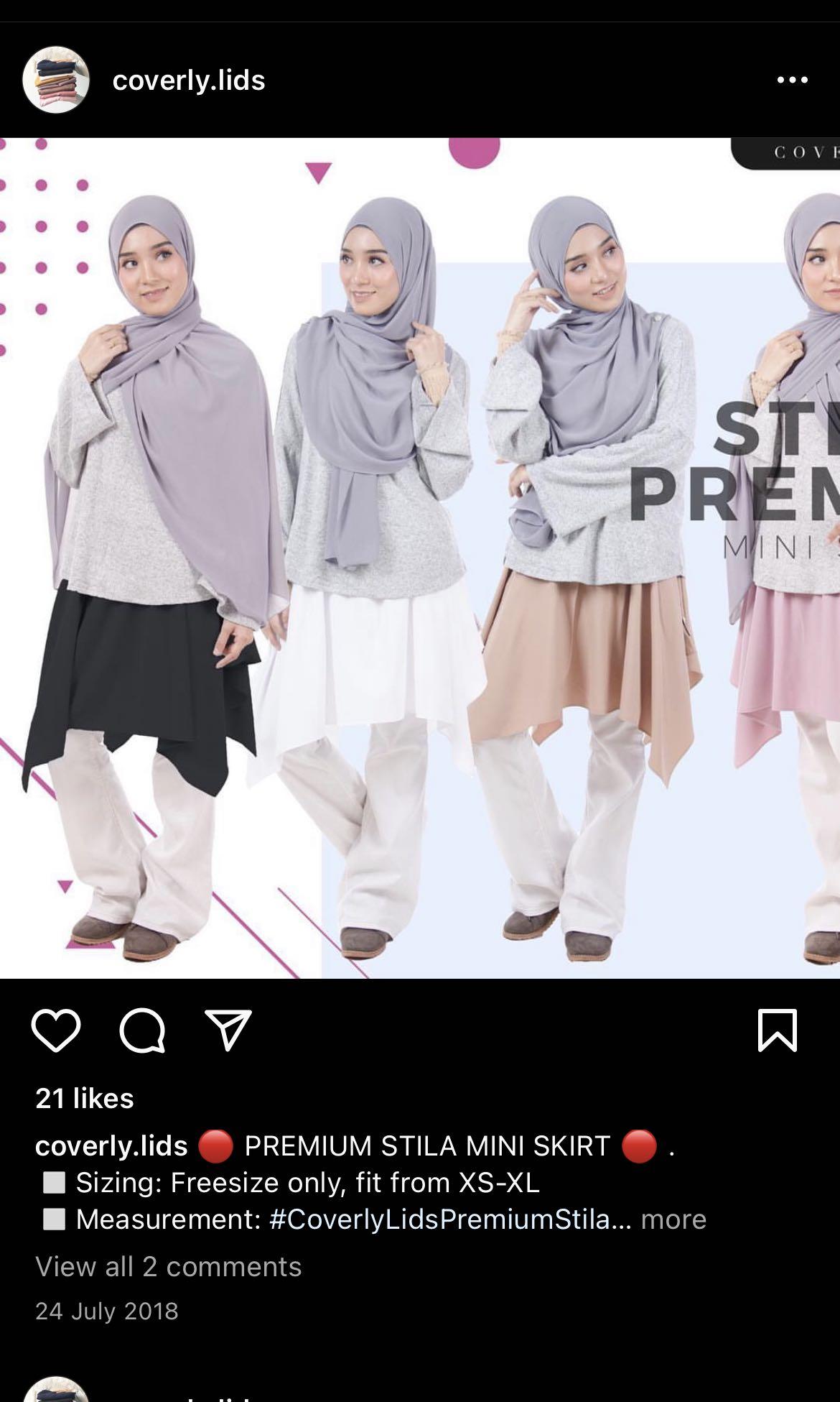 Coverly Mini Skirt Extender Women s Fashion Muslimah Fashion Bottoms on Carousell