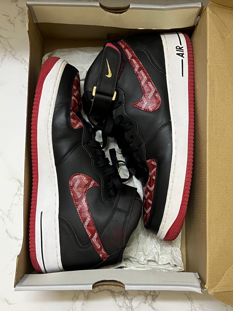 Red Monogram Goyard Custom Sneakers Air Force One for Man – WendyCustom