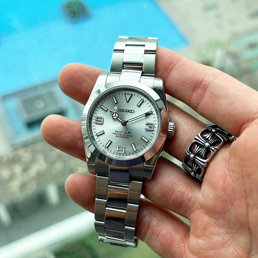 Custom Seiko Mod Silver 369 Explorer, Men's Fashion, Watches & Accessories,  Watches on Carousell