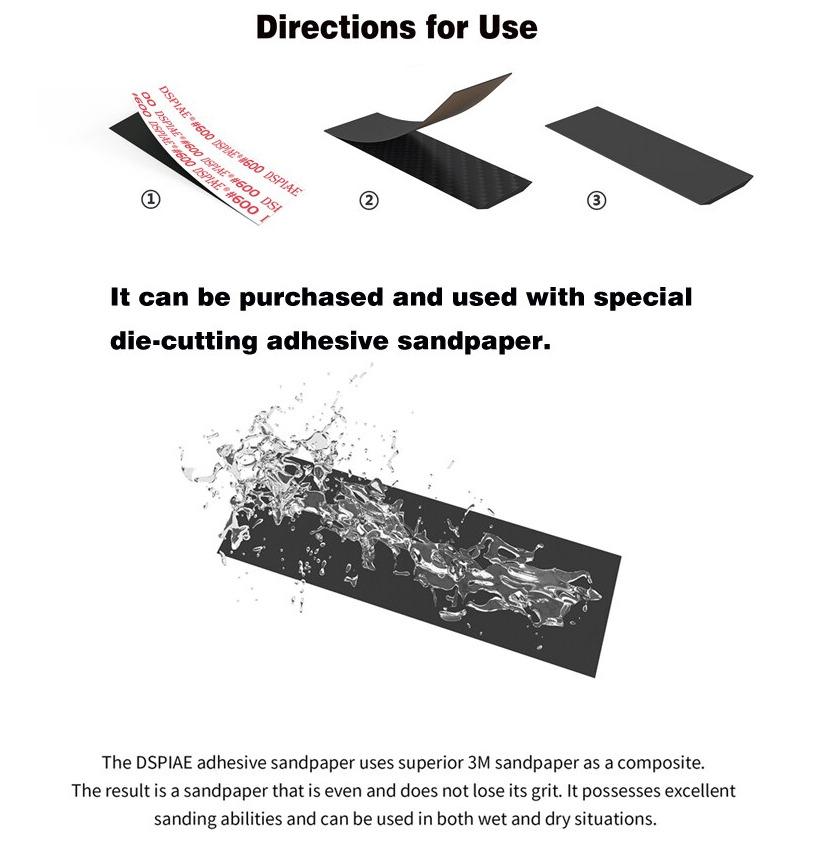 DSPIAE Carbon Fibre Sanding Board, Hobbies & Toys, Stationery & Craft