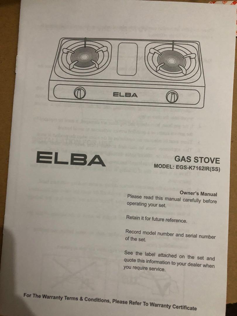 ELBA Gas Stove EGSK7162IR, TV & Home Appliances, Kitchen Appliances