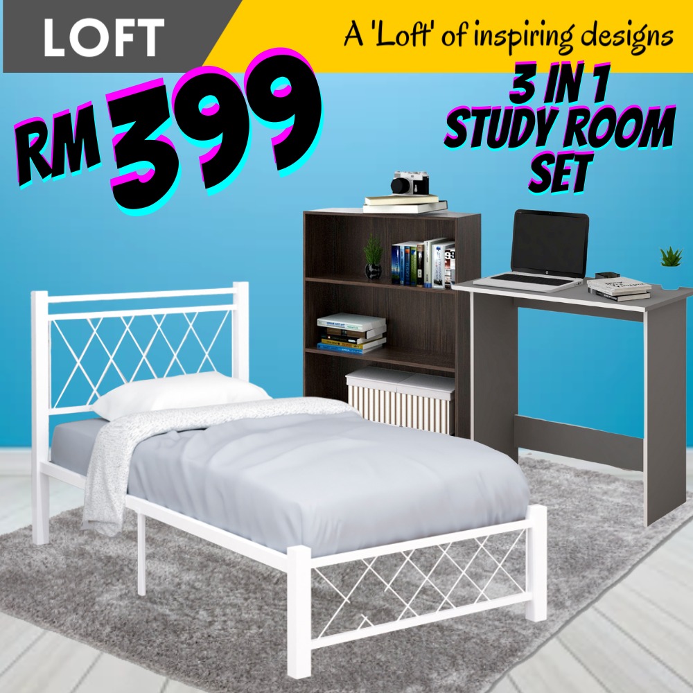 ELSA 3 in 1 single bedroom set, Furniture & Home Living, Furniture, Bed