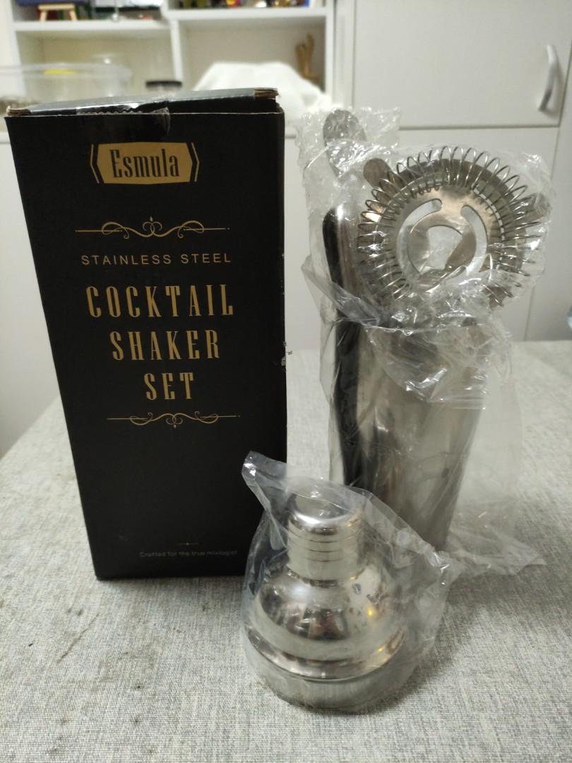 Esmula Cocktail Shaker Set Stainless steel, 興趣及遊戲, 手作＆自家設計, 工藝用品及工具