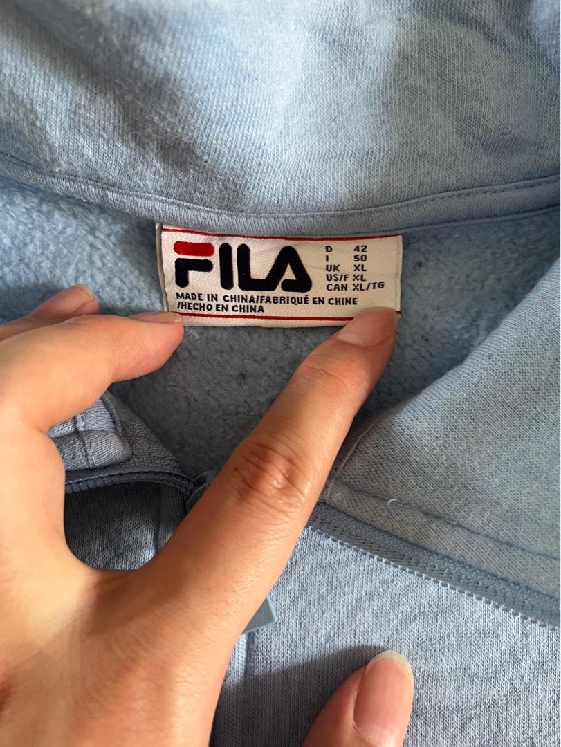 Fila Baby Blue Half Zip Pullover Sweatshirt Colourblock