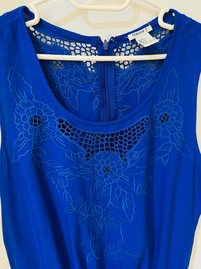 Royal blue top jumpsuit forever 21