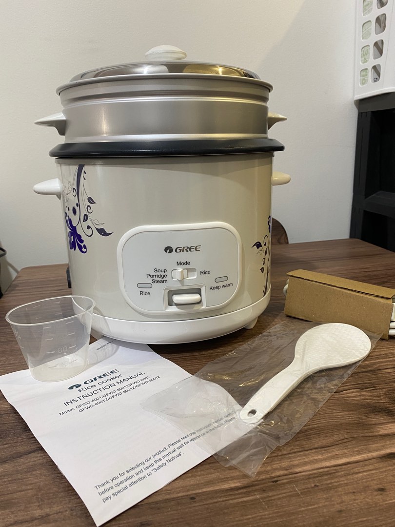 Gree 4L Rice Cooker w/ steamer, TV & Home Appliances, Kitchen