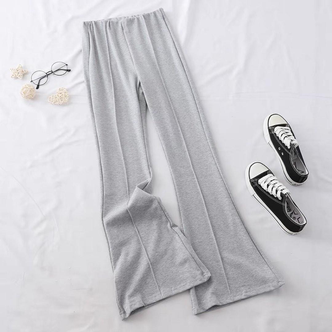 Grey sweatpants joggers bell bottom sleeve flare flared light grey