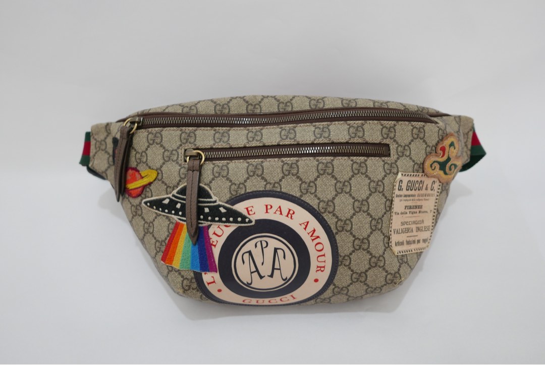 Gucci men s brown Gg supreme Ufo Canvas Belt bag Men s Fashion