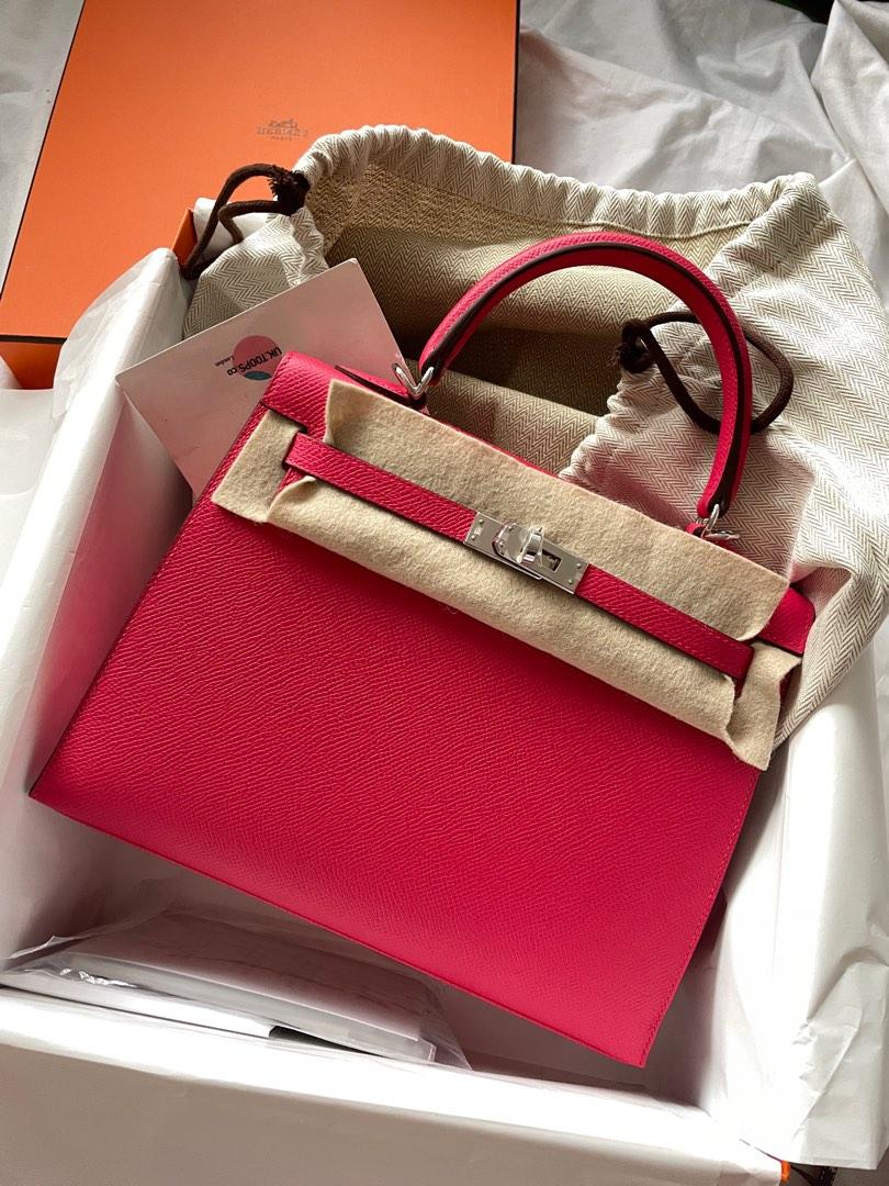 Hermes Kelly 25 Epsom I6 Rose Extreme SHW Stamp D