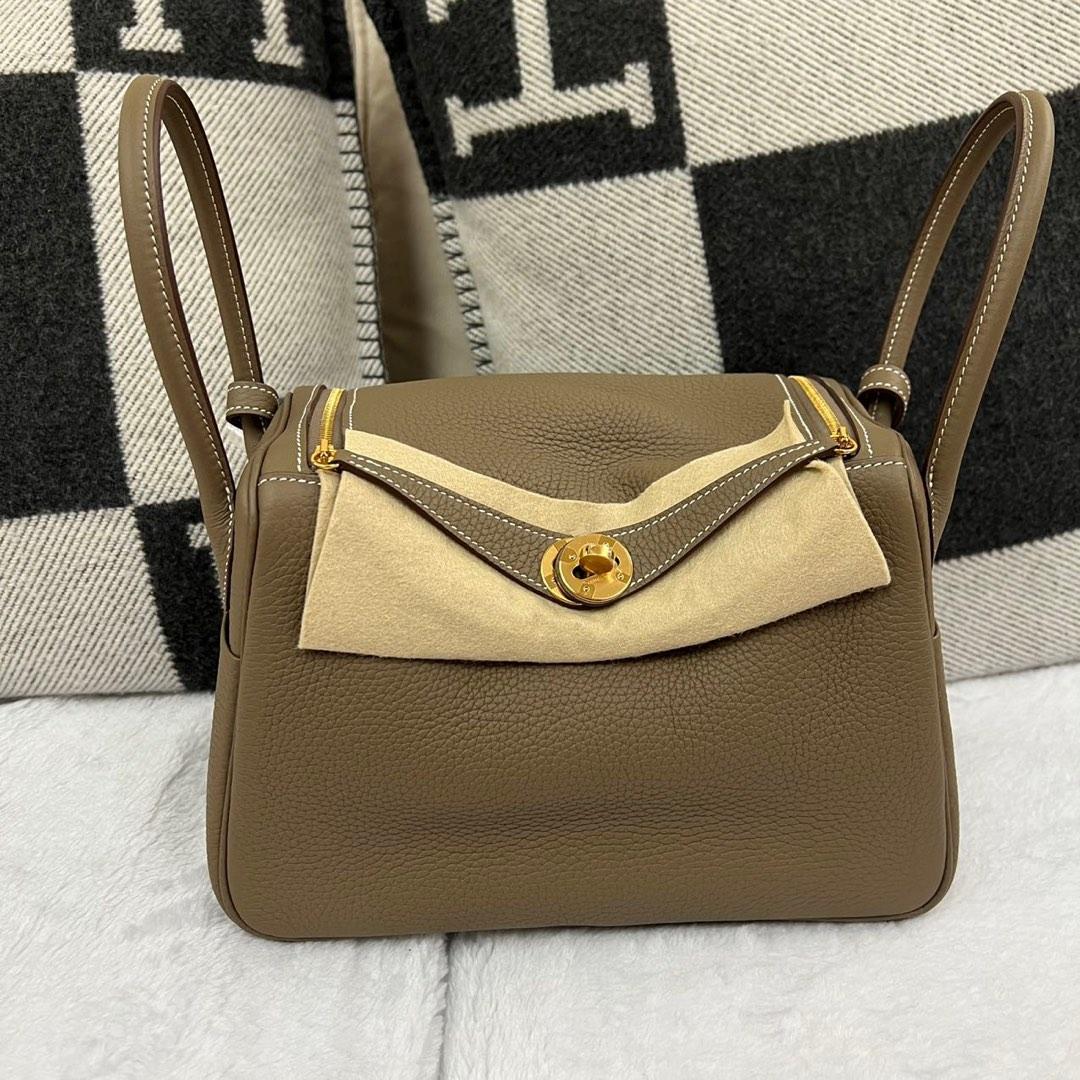 Hermes Lindy 26 gold Etoupe, Luxury, Bags & Wallets on Carousell