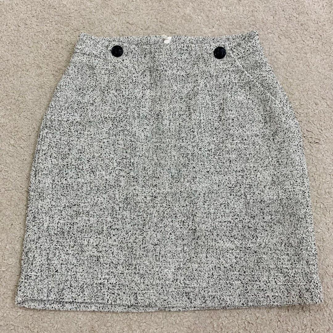 H M Black White Tweed Skirt Women s Fashion Bottoms Skirts on