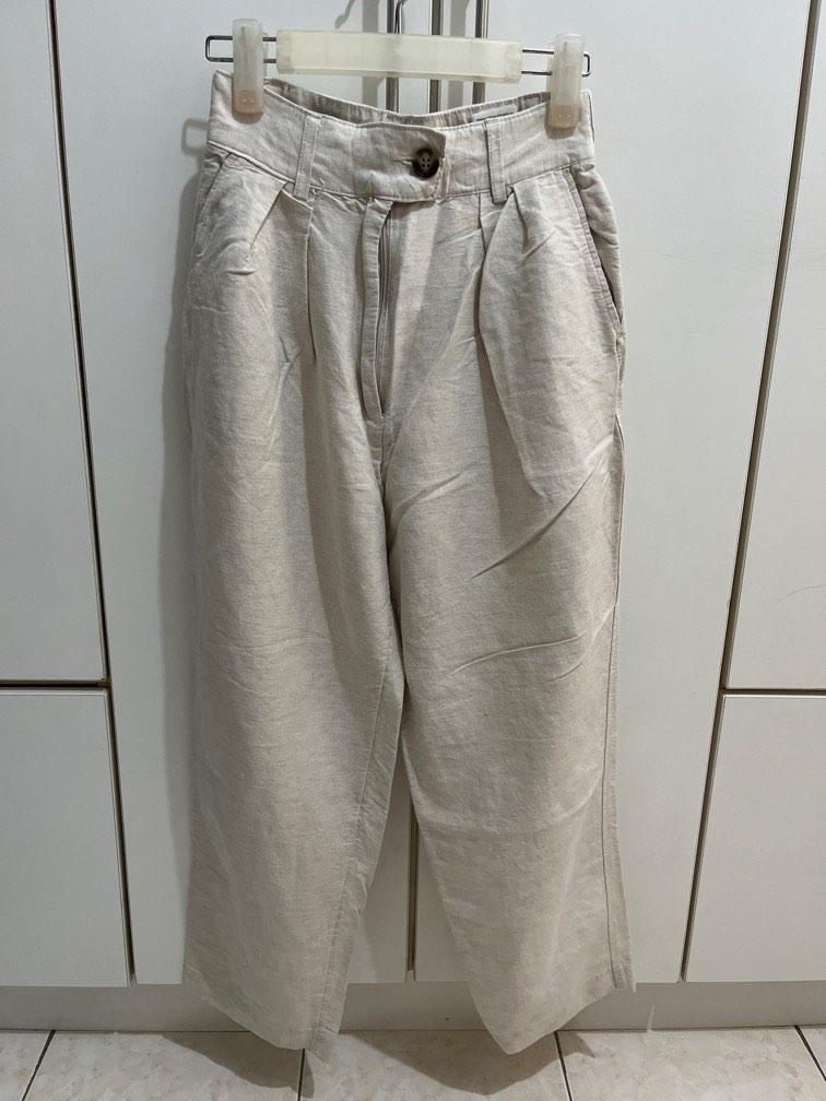 H&M linen pants, Women's Fashion, Bottoms, Other Bottoms on Carousell