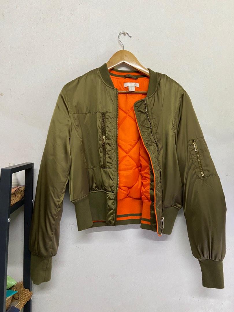 Bomber jacket green orange shop