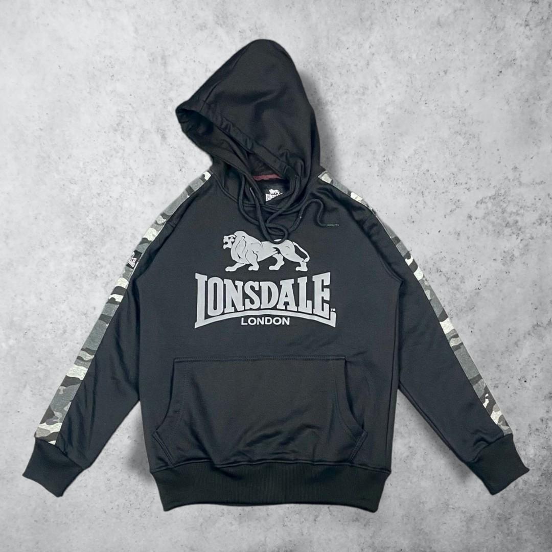 Hoodie Lonsdale Taped Camo Hitam