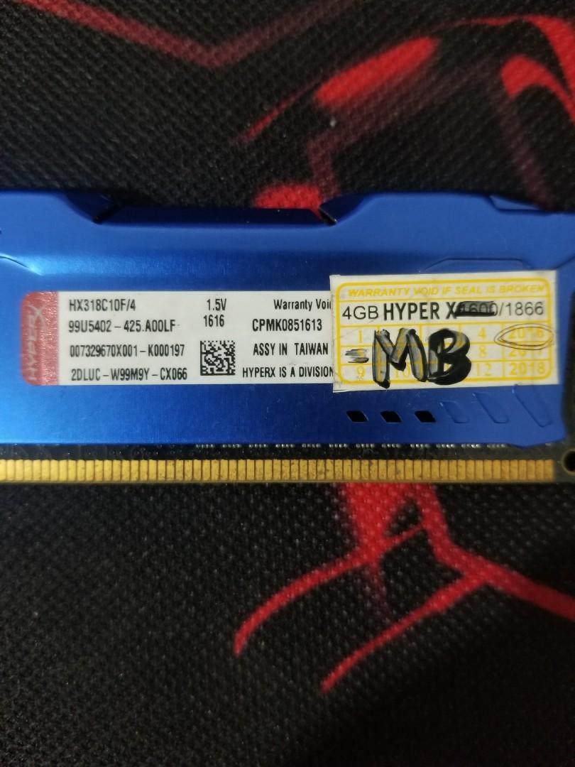 HyperX Fury 4gb ddr3, Computers & Tech, Parts & Accessories, Computer ...