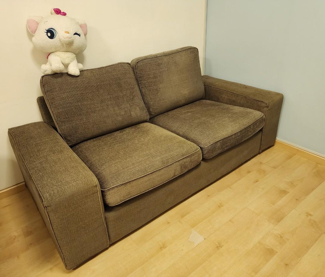 IKEA kivik 2 seater sofa Dark Grey, Furniture & Home Living, Furniture, Sofas on Carousell