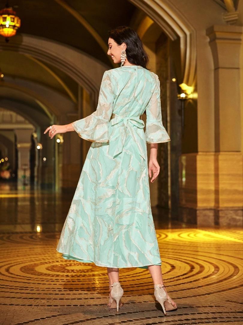 Chiffon belted dress sale
