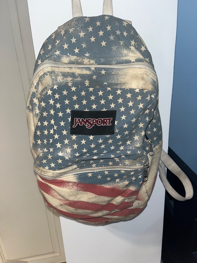 Jansport American Flag ORIGINAL, Fesyen Pria, Tas & Dompet , Ransel di