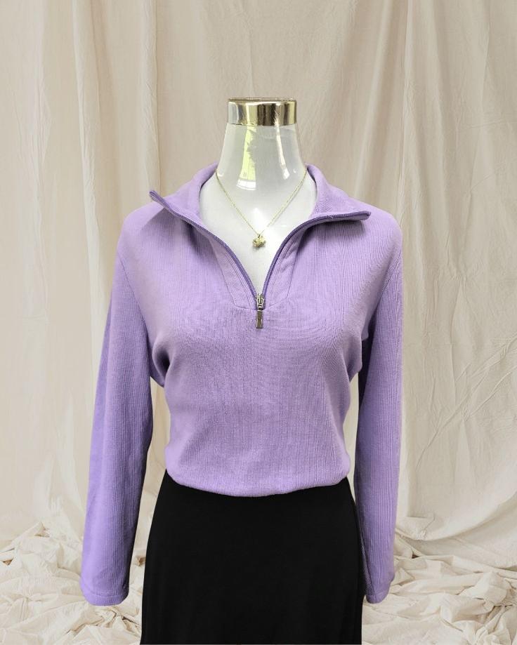 Karen Scott Quarter Zip Longsleeves 